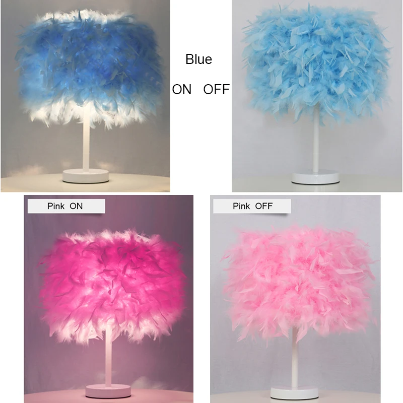 Перо Настольная лампа светодиодный ночной Светильник для Спальня гостиная дома