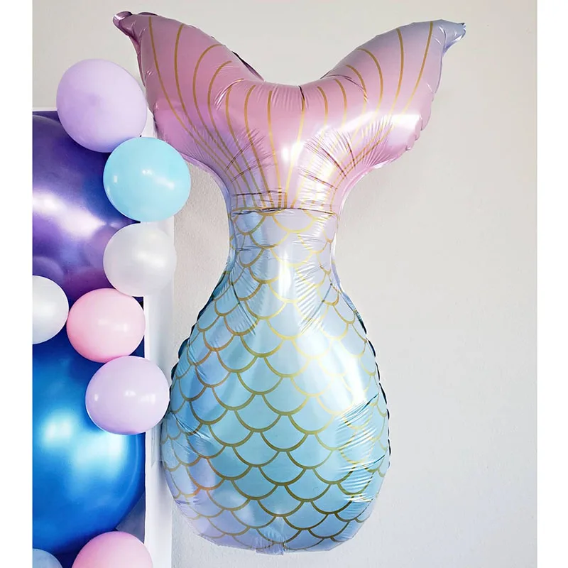 Cadena de arco de cola de sirena para ni&ntilde;os y ni&ntilde;as, suministros de fiesta de feliz cumplea&ntilde;os, tema de sirena, decoraci&oacute;n de fiesta, 97 unids/set por Set-3