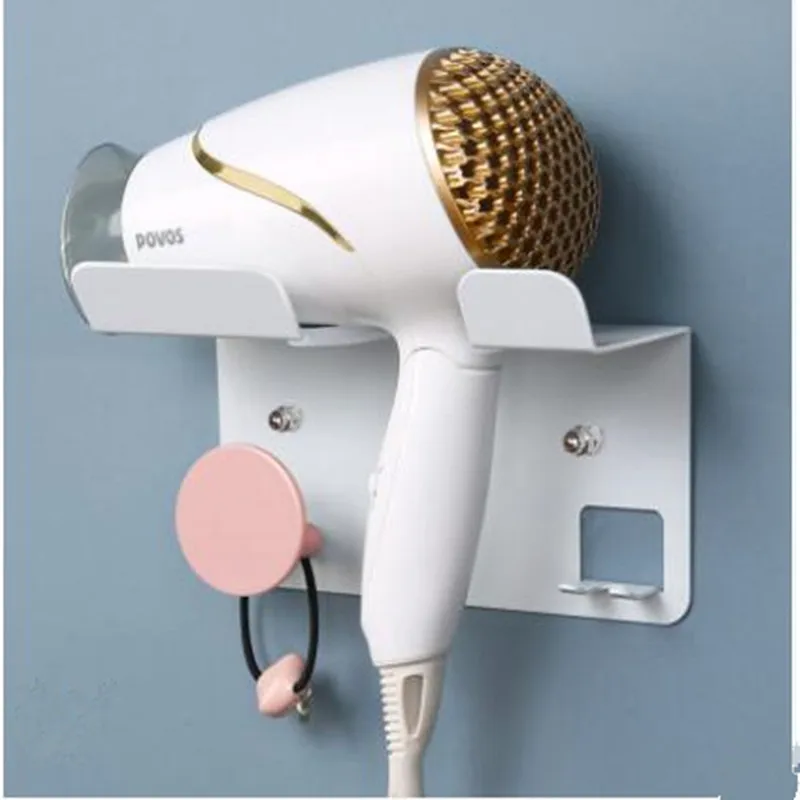 

2021 Newest Hair Dryer Rack Punch-Free Racks For Toilets Bathroom Storage Dryer Home wall fixing