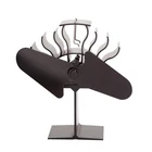 Черный камин с 4 лопастями, вентилятор для тепловой плиты, экологически чистый бесшумный Домашний Вентилятор для распределения тепла