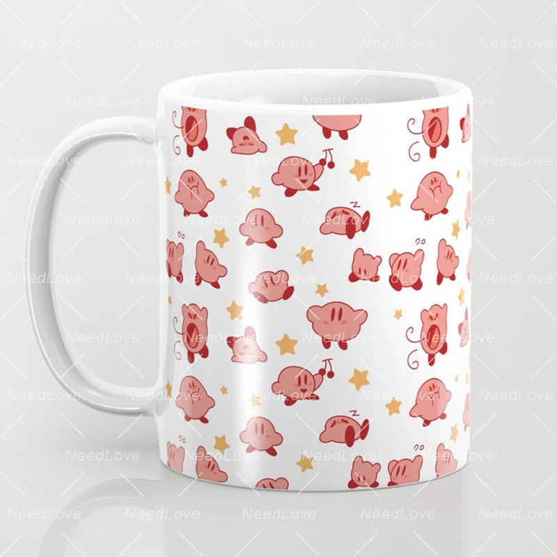 

Kirby Pattern Coffee Mug 11oz 330ml White Ceramic Classic Coffee Cup Customized Cool Design Tea Mug