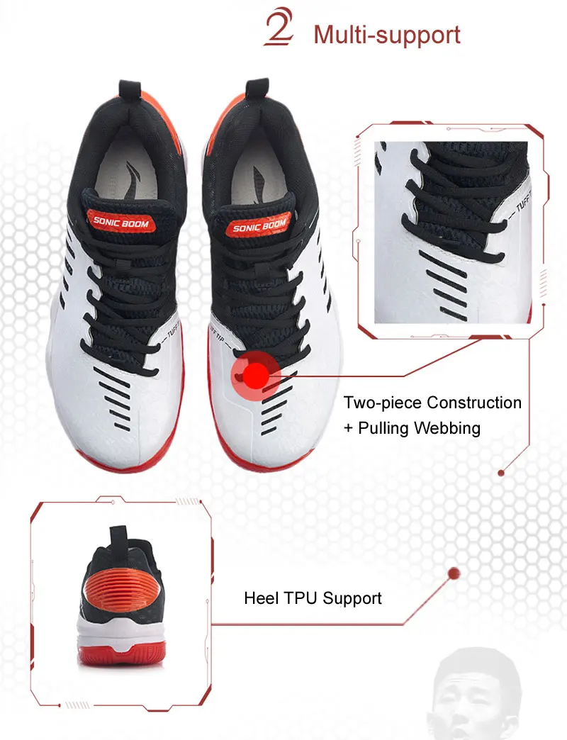 Li-Ning/Мужская профессиональная обувь для бадминтона SONIC BOOM 3,0, спортивная обувь с подкладкой из углеродистой пластины, кроссовки AYZP009 XYY150