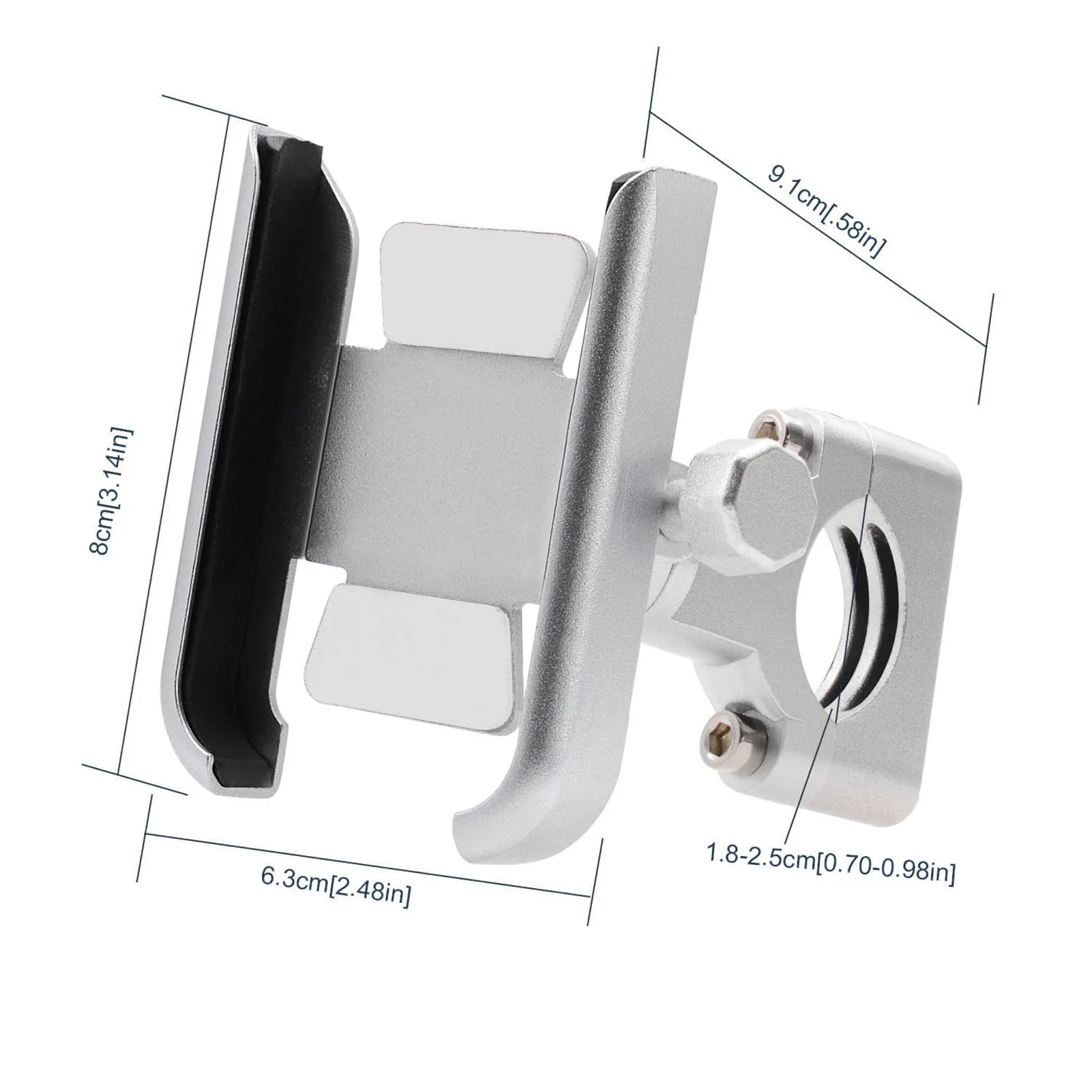 

Motorcycle Mobile Phone Holder Aluminum Alloy Rotary Stand for Motorbike Handle