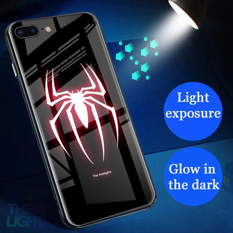 Чехол SLILE Avenger из светящегося закаленного стекла для iPhone X XS MAX XR 10 6 6S 7 8 Plus 7Plus 11