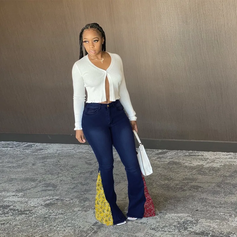 

2020 Women's Classic Slim Fit Bootcut Trousers Denim Trousers