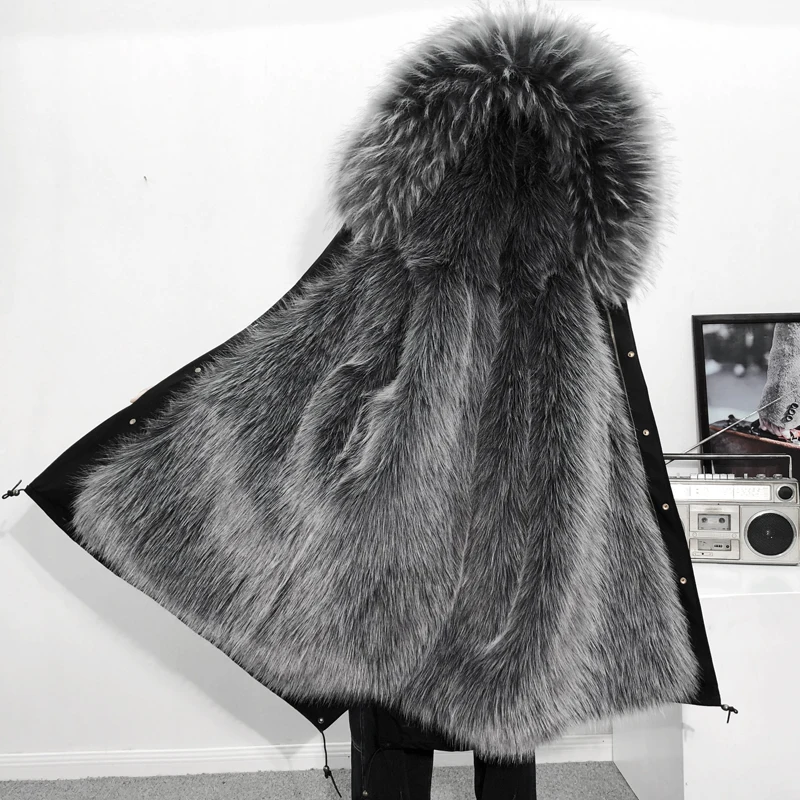 

Winter Men's Loose Warm Faux Fur Lining Parkas Coat Hooded Overcoat Thick Outwear M20