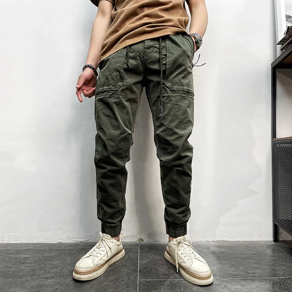 Брюки-карго мужские с эластичным поясом повседневные джоггеры-султанки