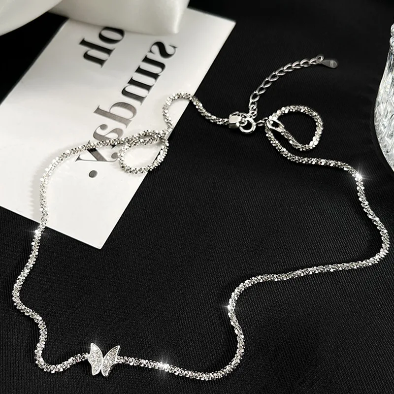 Модное Простое Ожерелье чокер серебряного цвета на цепочке для женщин