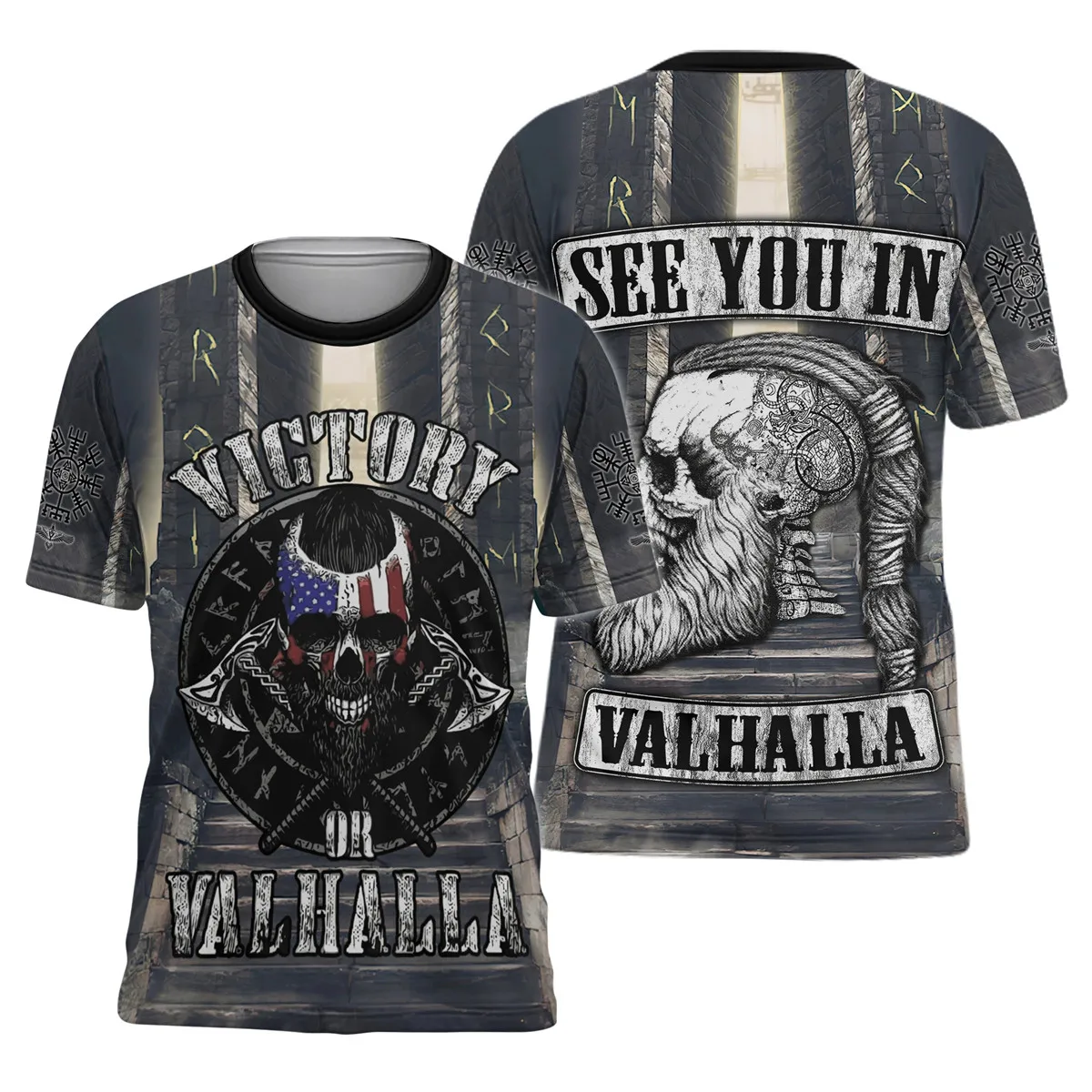 

3D Printed Mens t shirt Myth Vikings God Warrior Odin Tattoo Harajuku Fashion Short Sleeve Summer Casual Unisex O-Neck Tops