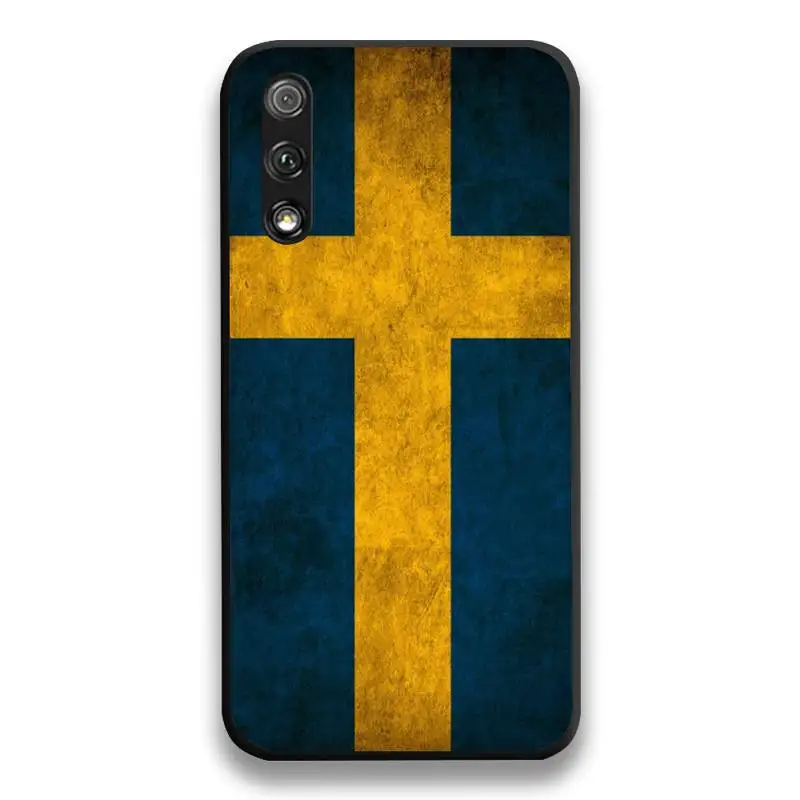 Чехол с шведским флагом для телефона Huawei Honor 30 20 10 9 8 8x 8c v30 Lite view 7A pro|Бамперы| |