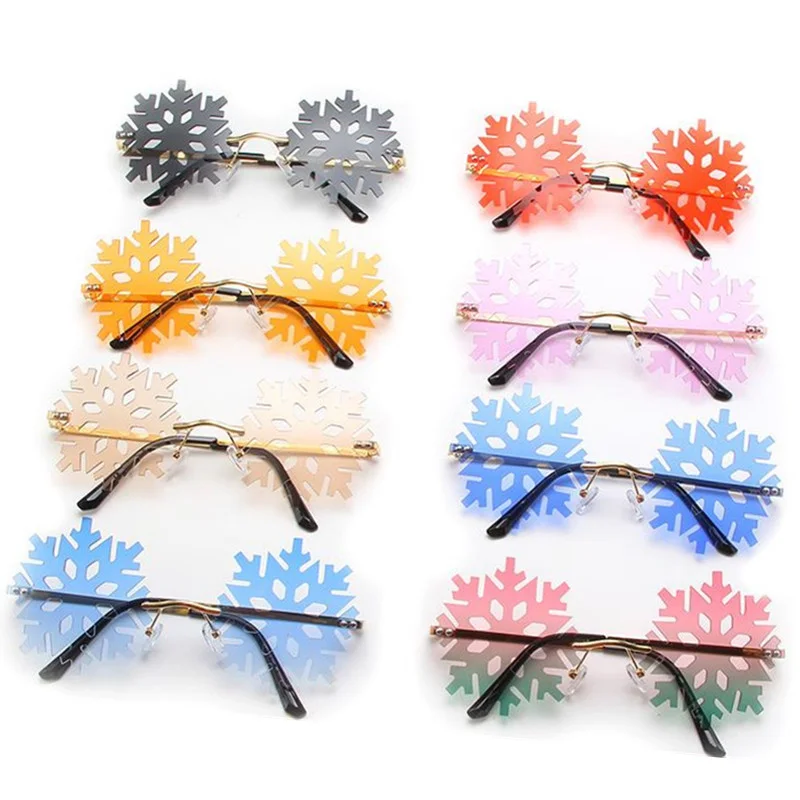 

Fashion Rimless Sunglasses Unisex Snowflake Sun Glases Funny Eyewaer Masquerade Party Spectacles Color Lens Eyeglasses A++