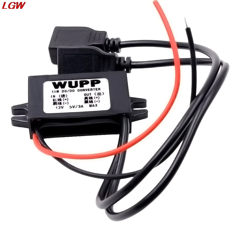

2022 hot sale 15w car boat motorcycle 2 usb charger DC 12v to 5v 3a power module adapter 41*21*18mm