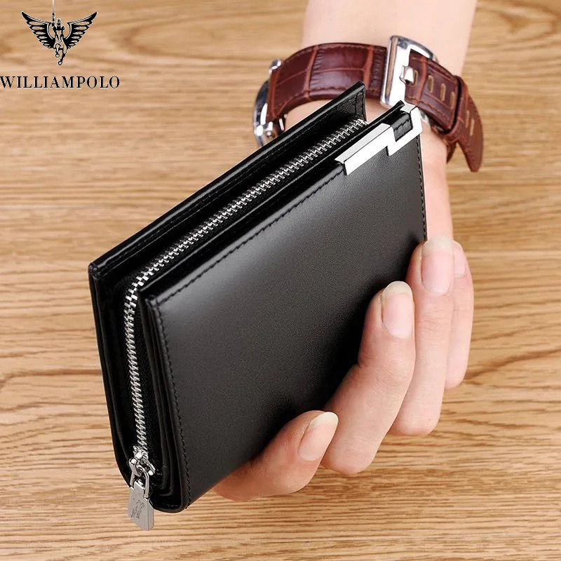 High-end first layer cowhide wallet men's fashion multi-function zipper buckle large capacity card holder driver's license cover