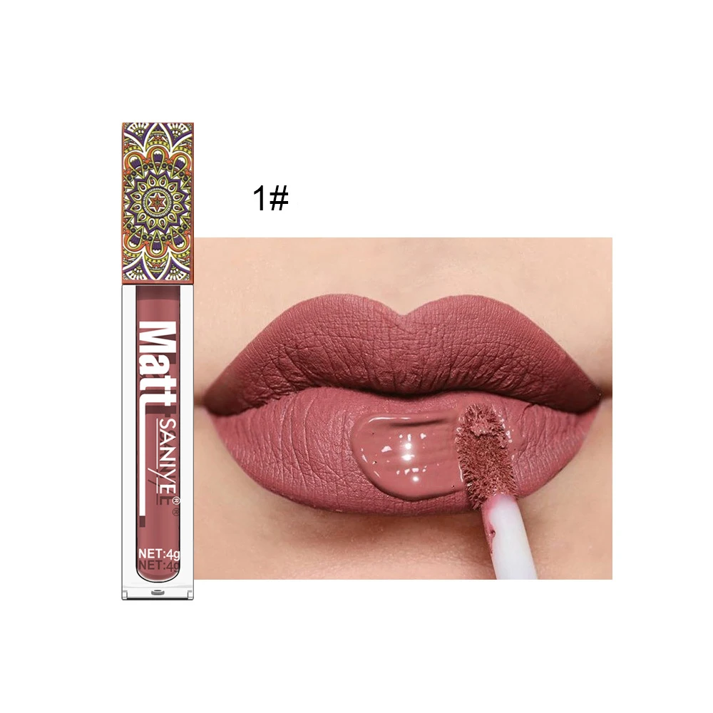 Waterproof Matte Nude Lipstick Brown Pigment Dark Red Long Lasting Velvet Lip Gloss Balm Women Makeup Lipgloss Maquiagem |