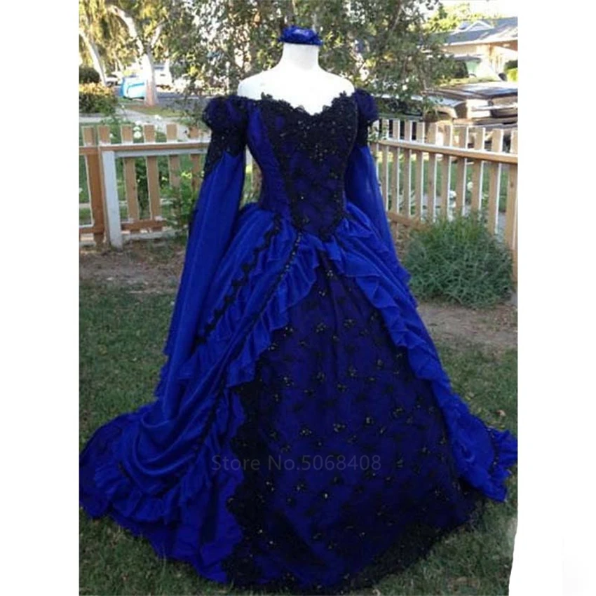 

Medieval Retro Gothiced Court Dress Royal Lady Ball Puff Sleeve Queen Elegant Noble Tight Waist Costume Dress Women's Clothing