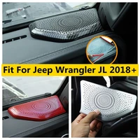 front triangle pillar a speaker audio sound frame red matte carbon fiber look cover trim for jeep wrangler jl 2018 2022