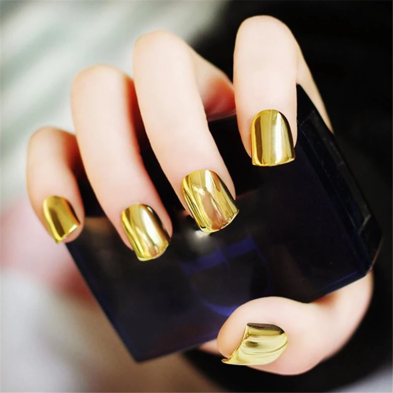 Новый стиль панк-рок металлический цвет золото серебро арт наклейки для ногтей DIY