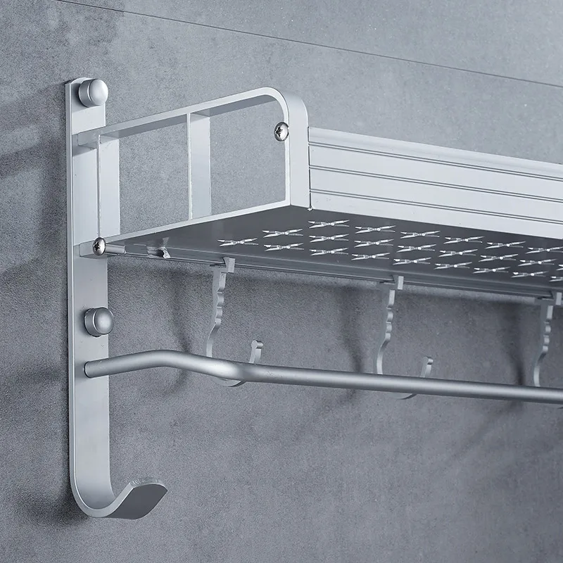 Алюминиевая Полка для ванной комнаты настенная вешалка туалета душа пробивка