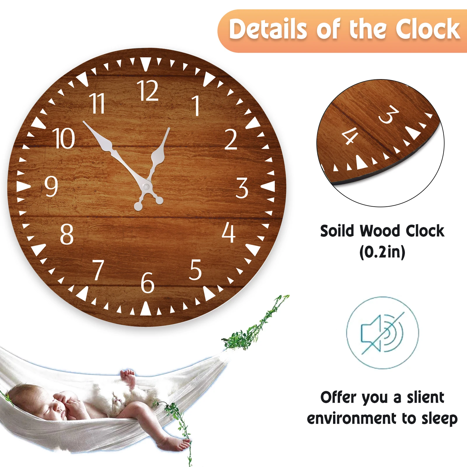 

Nordic Wooden Wall Clock Modern Design Vintage Rustic Retro Wood Wall Clock Home Office Cafe Decoration Art Wall Watch Clock