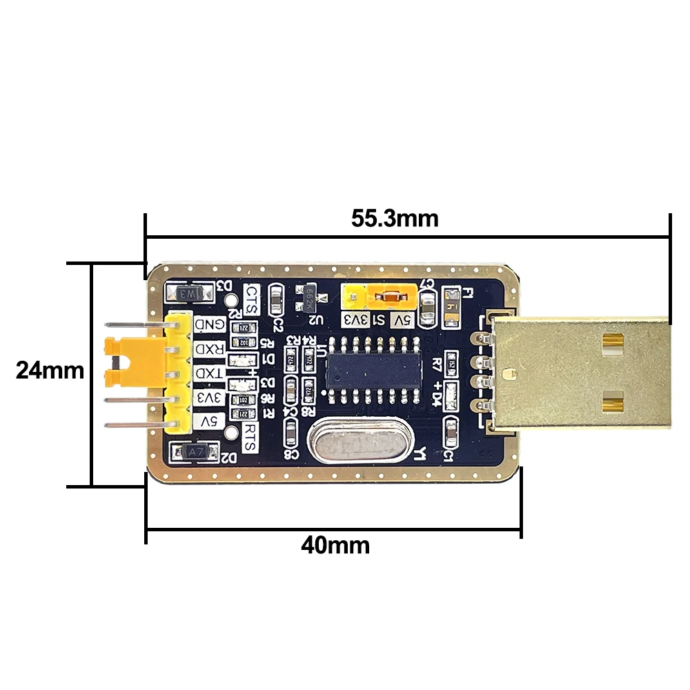 Плата микроконтроллера CH340 с USB на TTL CH340G небольшая пластина для щетки проводом