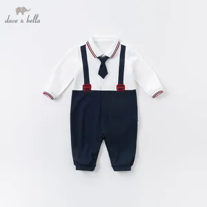 Комбинезон для мальчиков DBX14403, с галстуком, в стиле пэчворк, осенний, 1 шт.