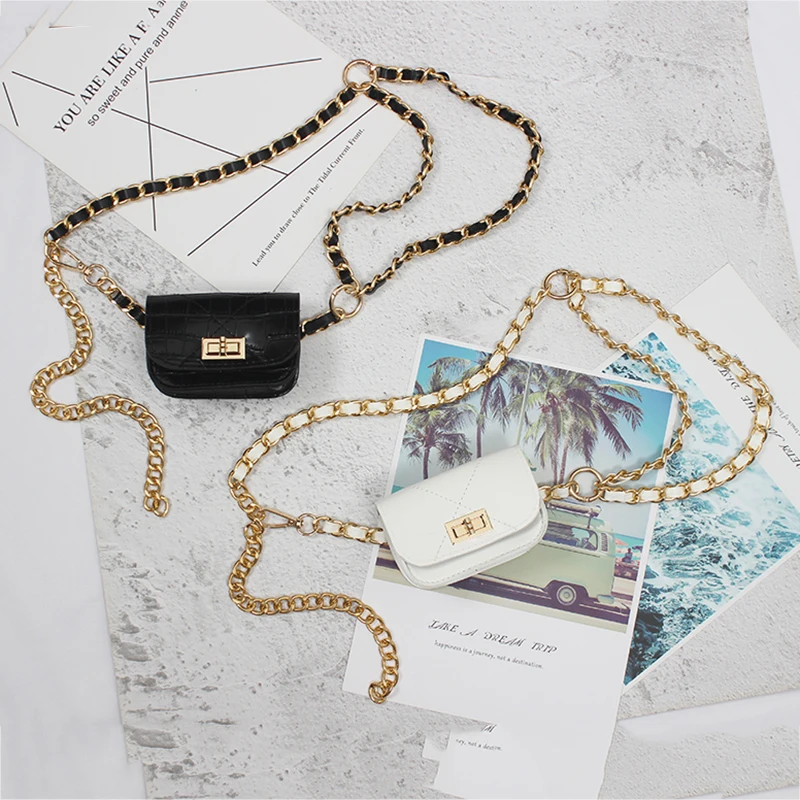 

[EAM] Pu Leather Black White Matel Chain Cool Belt Personality Women New Fashion Tide All-match Spring Autumn 2021 1DD7075