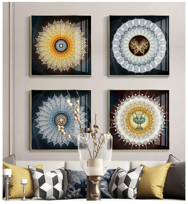 

Изысканный декоративный узор листья Бодхи эмаль современная Скандинавская декоративная живопись для офиса дома холст настенный плакат