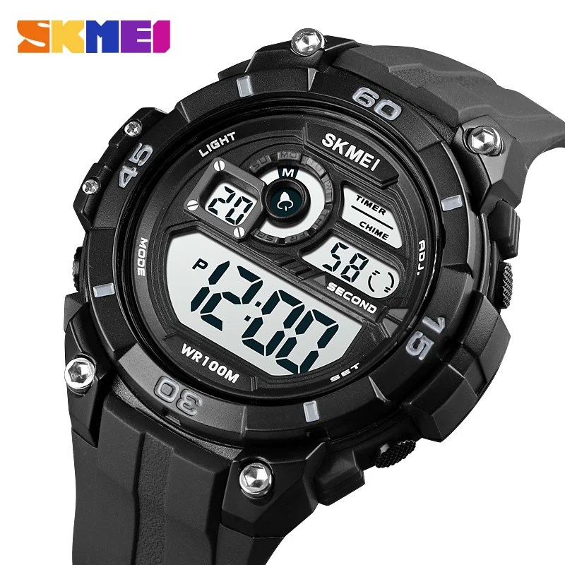 SKMEI Alarm Sport Men Digital Watch 100M Waterproof 2 Time Mens Wristwatches Count Down Mens Watches Hour relogio masculino 1756