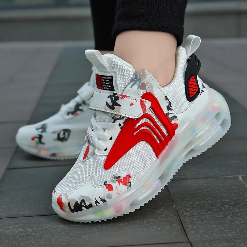 JIEMIAO 2021 New Fashion Kids Sport Shoes Comfortable Boys Running Sneakers Breathable Non-slip Children Casual Shoes Light Soft