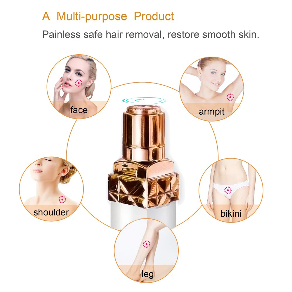 2020 Male Female Mini Electric Hair Remover Painless Safety Lipstick Shape Body Facial Neck Leg Tool Epilator | Бытовая техника