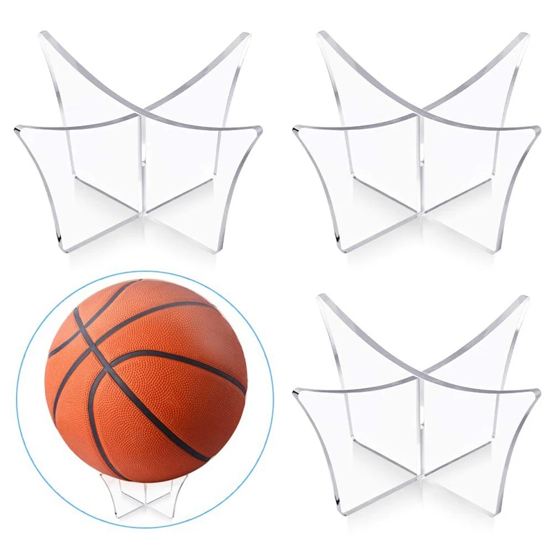 

4 Pieces Ball Stand Display Acrylic Ball Holder Transparent Ball Stand Acrylic Ball Holder Acrylic Stand for Soccer Ball