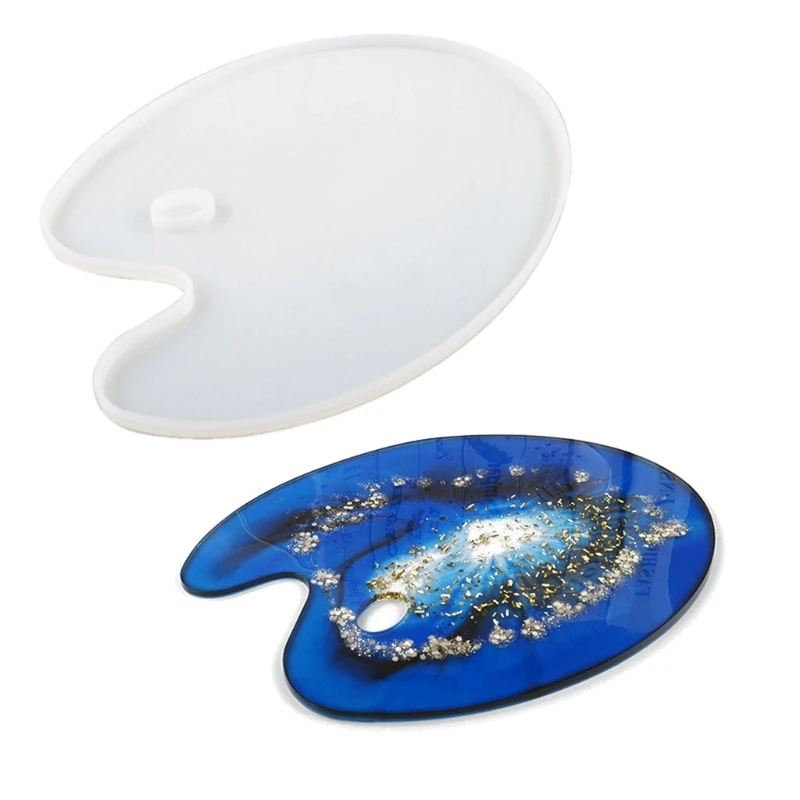 

Handmade Paint Palette Resin Casting Mold 10 x 8 Inches Oval shape Art Palette Resin Mold DIY Art Craft Painting Molds