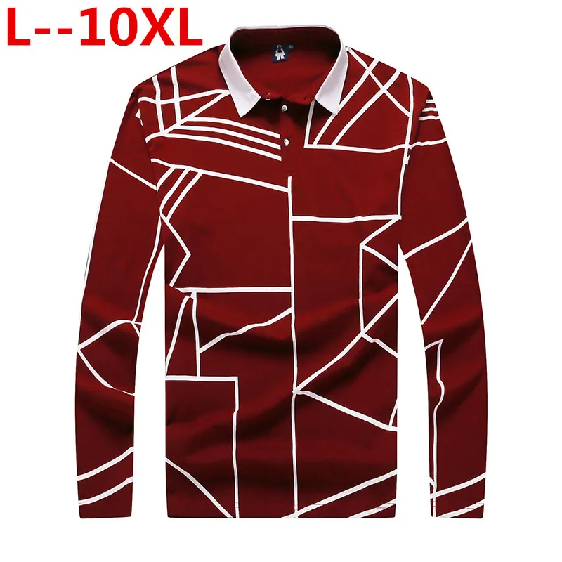 

10XL 8XL 6XL на каждый день большие длинные рукава деловая Мужская рубашка мужская рубашка поло в полоску дизайнерские мужские теннисные Поло