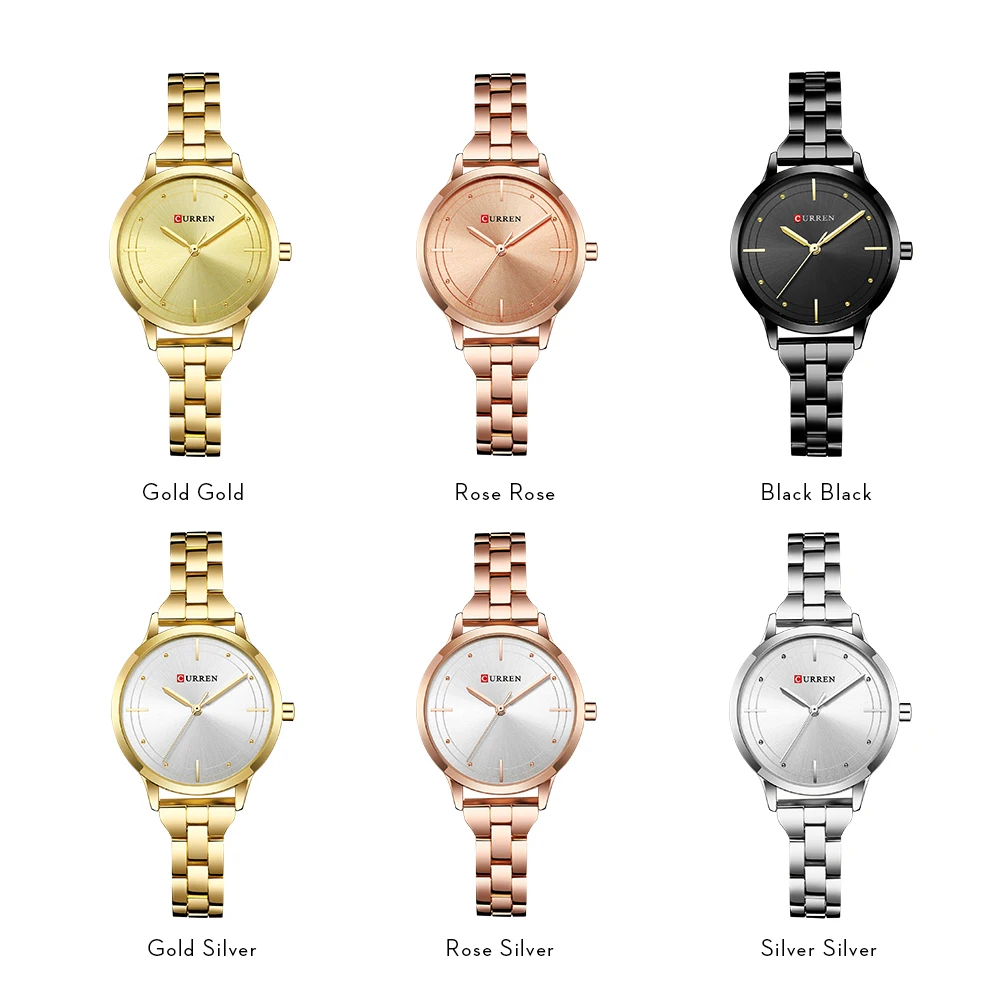 CURREN Модные кварцевые часы из нержавеющей стали роскошные женские наручные