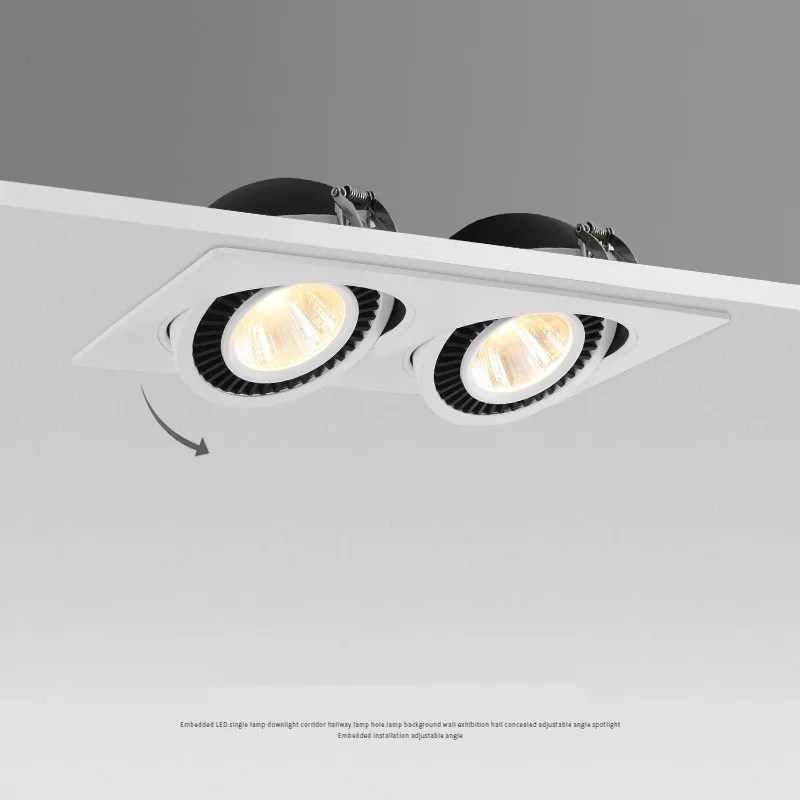 Встраиваемая потолочная лампа с двойной головкой и регулируемым углом 14 Вт 24