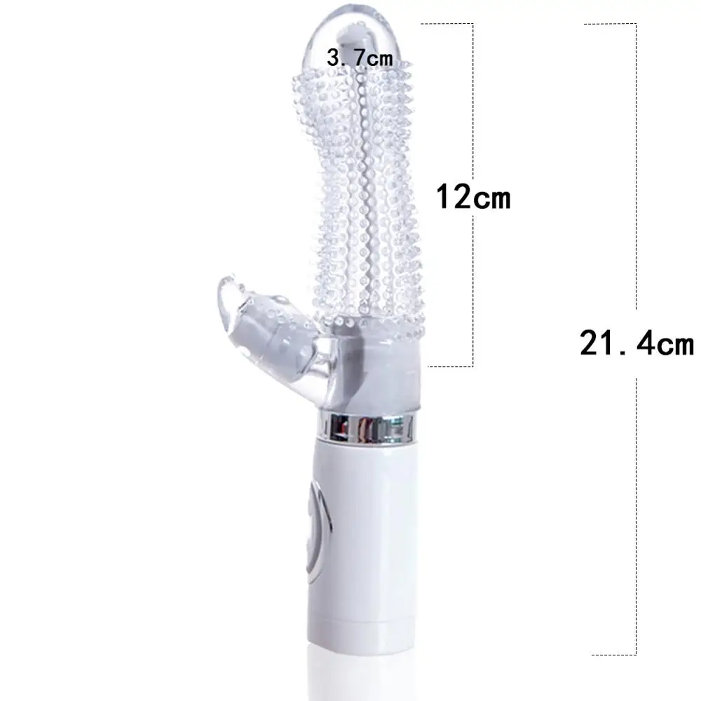 Прозрачный кролик Вращающийся вибратор Телескопический Желе Зерна G место