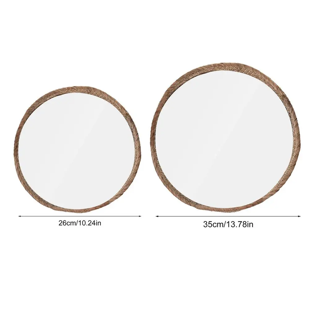

Art Deco Mirror Round Wall Rattan Makeup Mirror For Living Room Creative Art Decor Round Mirror Made Of Rattan Bathroom Mirror