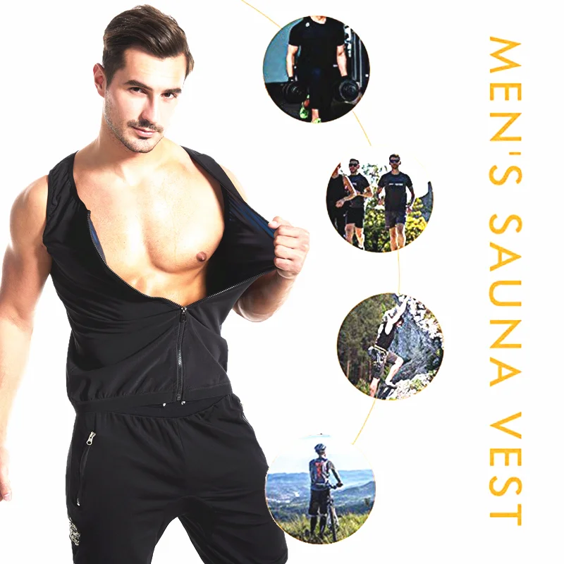 Мужская майка для похудения на молнии тренировочная рубашка и потери веса костюм