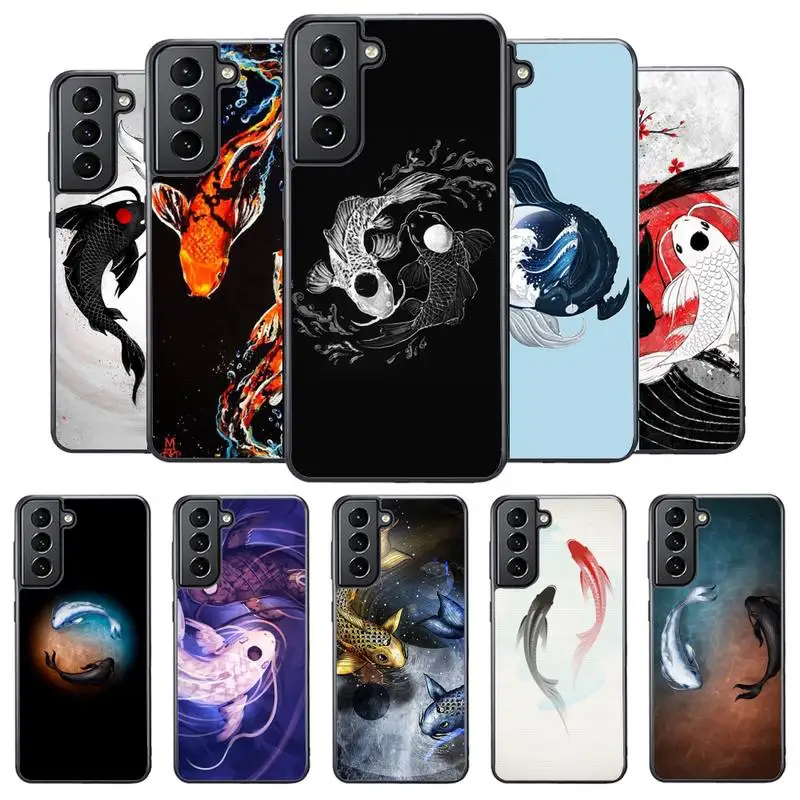 

Ying Yang Koi Fish Phone Case For Samsung S8 S9 S10 S20 plus 5G lite note 20 ultra PC nax fundas cover