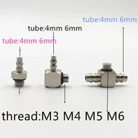 5pcs mini pneumatic fitting male thread m3 m4 m5 m6 air tube 4mm 2pcs t shape straight pneumatic pipe elbow mini barb connecto