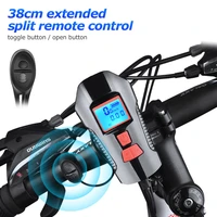 waterproof bicycle bell with light usb charging bike front light flashlight handlebar cycling head light w horn speed meter lcd