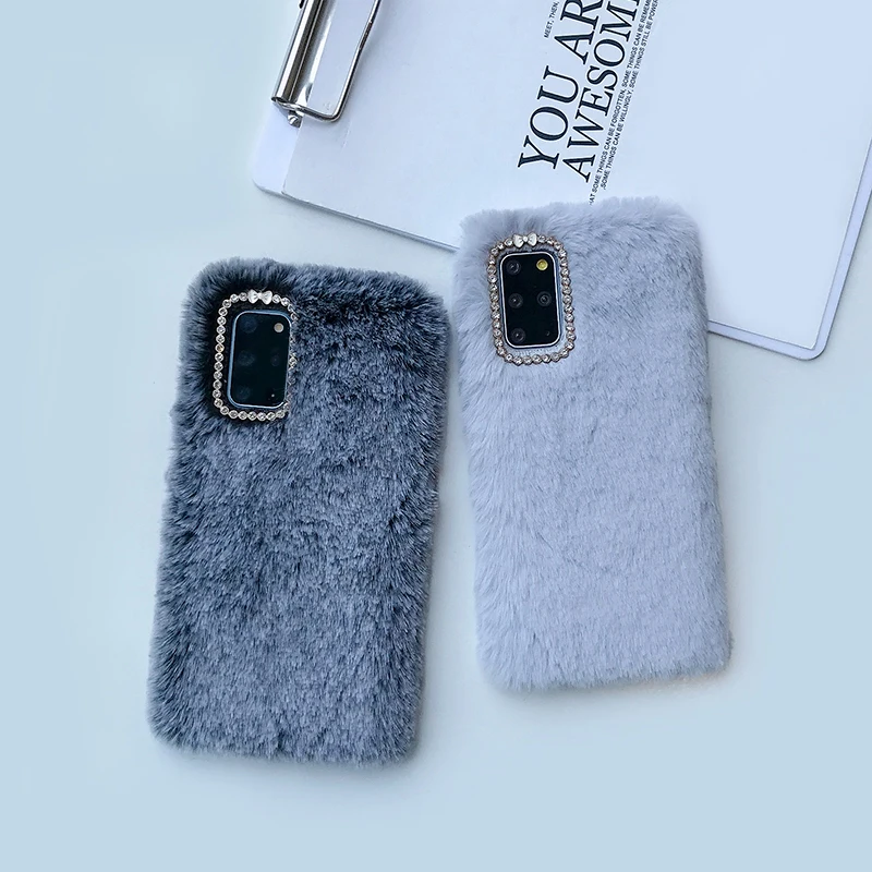 Зимний плюш хорошо работает для Samsung Note20 женский чехол S20 S9 S10plus пушистый мягкий