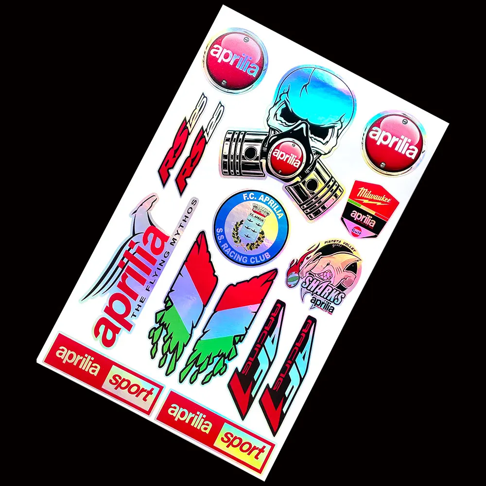 Наклейки для мотоциклов Aprilia RV4 RSV4 Ducati Laser Rainbow стикер с изображением Италии
