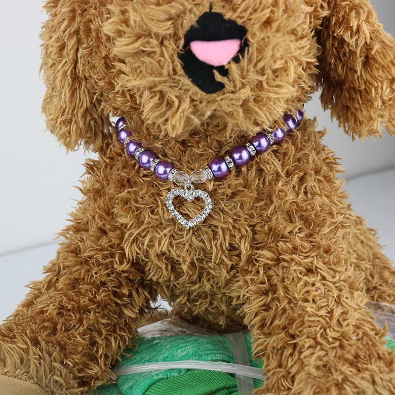 Cats Dogs Collar Personalized Pearl Pet Collar Pet Accessories Jeweled Necklace For Lovely Puppy Kitty Necklace Accessories D40