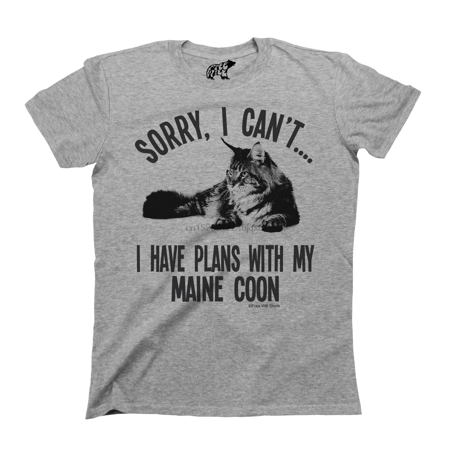 

Sorry I Cant I Have Plans With My Maine Coon Cat Breed T Shirt Mens Unise Mans Unique Cotton Short Sleeves Free Shipping