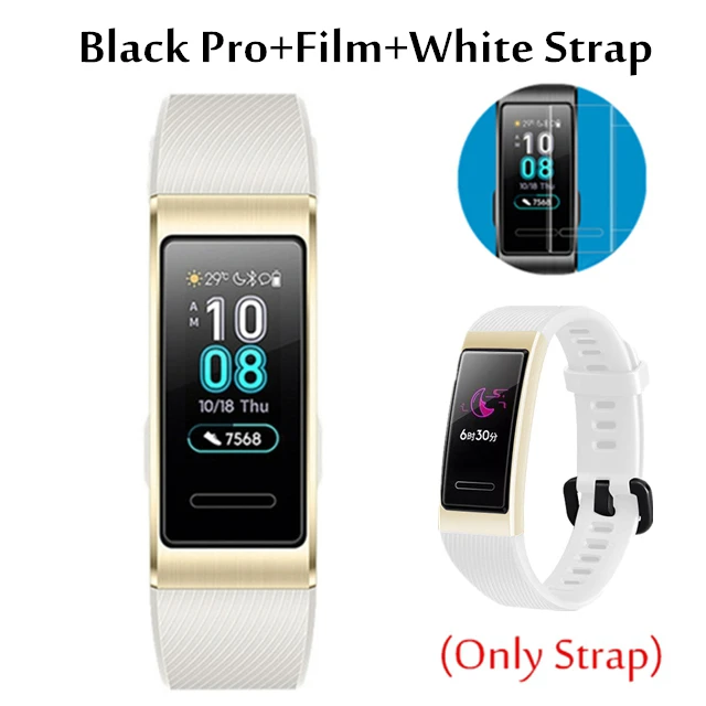 White add white Huawei Band 3 Pro Band 3 умный браслет band 3 pulseira трекер для плавания Водонепроницаемый Bluetooth фитнес-трекер сенсорный экран - Цвет: White add white