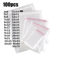 wholesale thick transparent self adhesive cello poly bags clear plastic cellophane packing bakery cookie cards gift opp bag