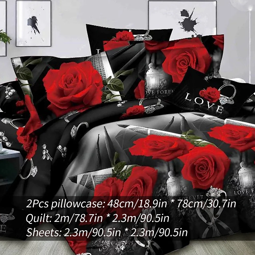 DIDIHOU роскошное постельное белье с принтом роз пододеяльник Комплект постельного