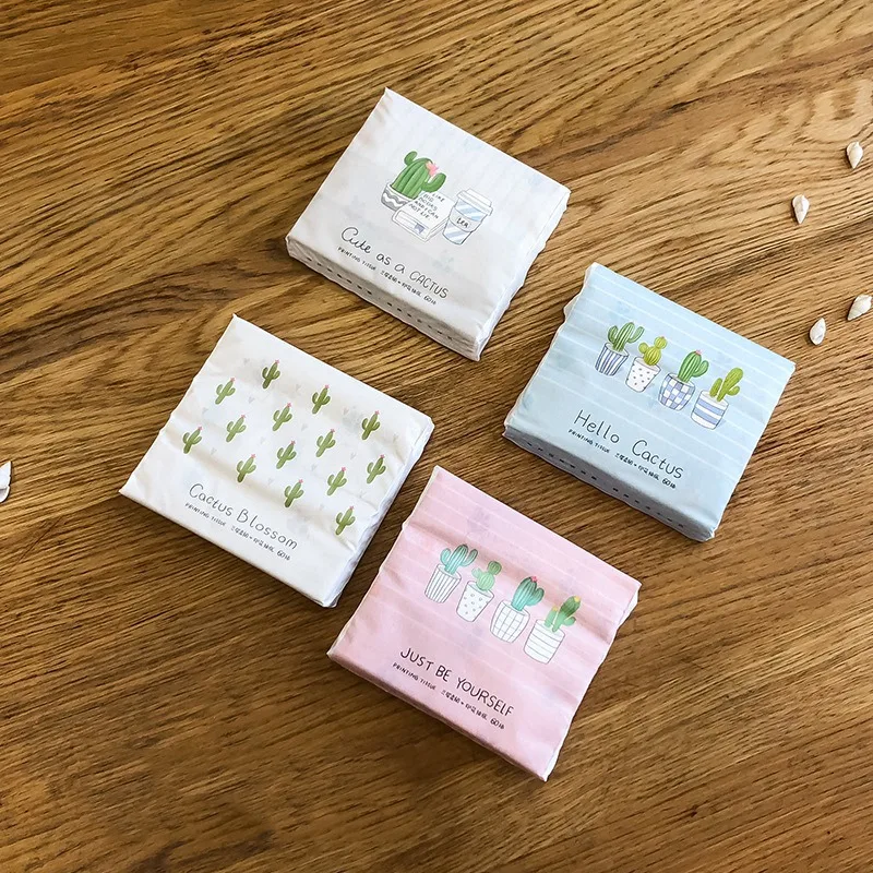 

24 Packs Disposable Facial Paper Tissues Thickened Cute Colorful Cartoon Printing Napkins Portable Car Home Party Decor 60Pcs/Pa