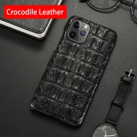 natural crocodile leather phone case for iphone 13 12 mini 11 pro for apple x xs max xr 6 6s 7 8 plus se luxury alligator cover